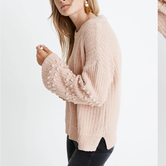 Madewell Bobble Pullover Knit Sweater in Avalon Pink Size Small - Picture 2 of 10